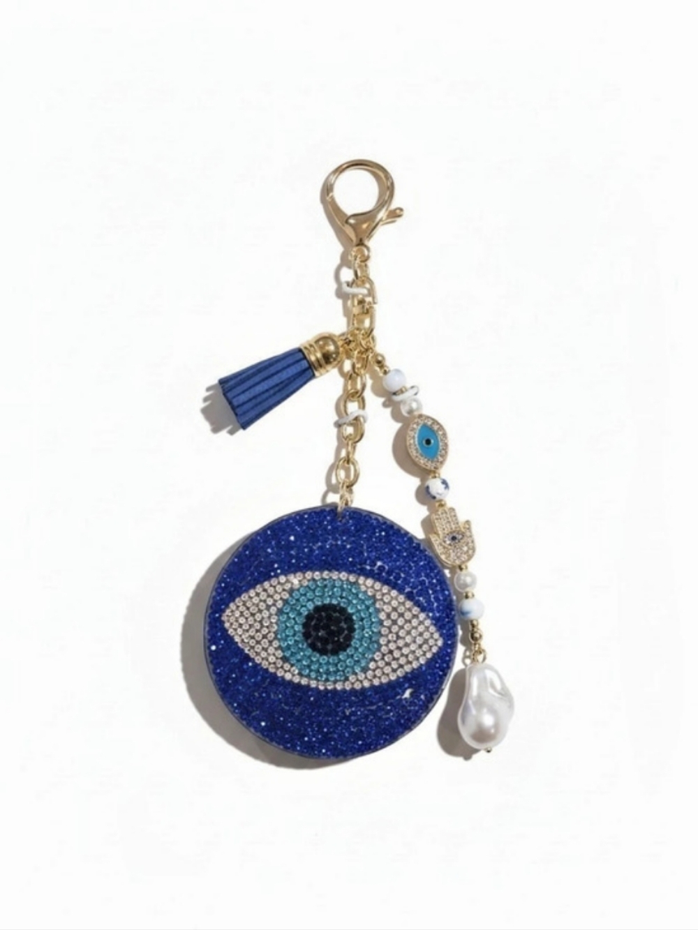 💙▪️Eye Candy ▪️ Evil Eye Cluster Bag Charm in Blue and Shiny Gold Blue & Gold